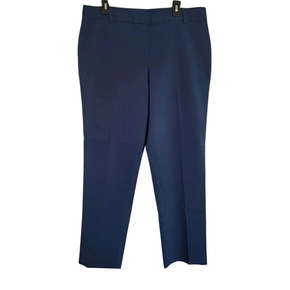 Chaus New York Women Preppy Military Blue Straight Leg Career Dress Pants 14 New